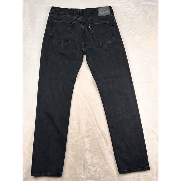 Levi's 505 Mens Black Dark Wash 5 Pocket Denim Straight Leg Jeans Size 34X34 - Picture 2 of 7